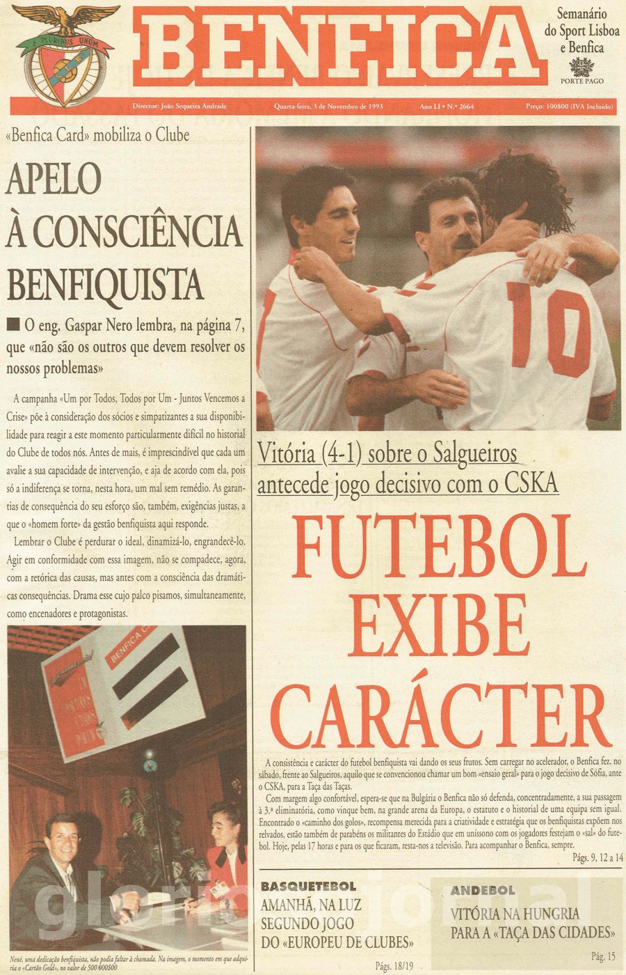 jornal o benfica 2664 1993-11-03